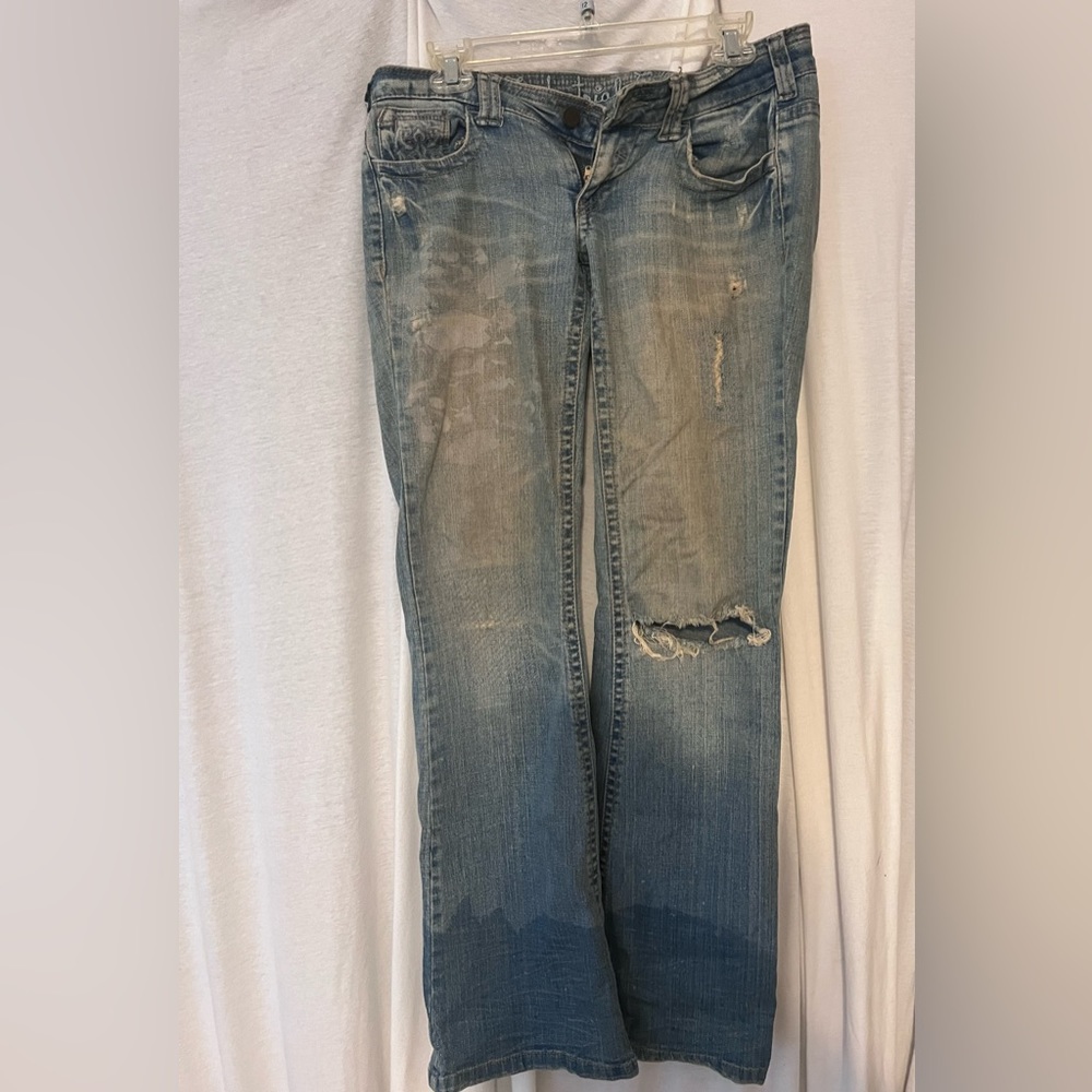 Industral cotton ripped jeans